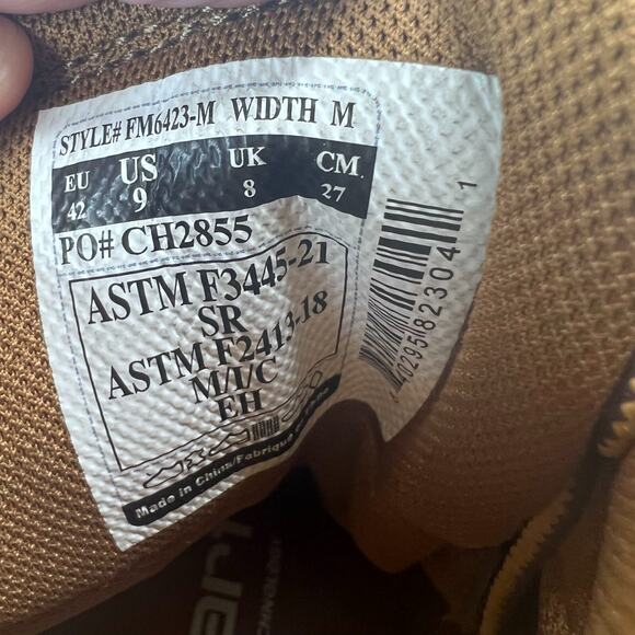 Carhartt Millbrook 6" Waterproof Moc Toe Wedge Boot Composite Toe Men’s US 9M - Picture 6 of 7